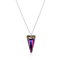 Crystal & Silver Halskette Spike in versch. Farben