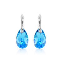 Crystal &amp; Silver Ohrh&auml;nger Pear in versch. Farben