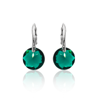Crystal &amp; Silver Ohrh&auml;nger Classic Cut Emerald