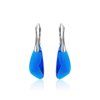 Crystal & Silver Ohrhänger Wing Capri Blue