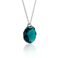Crystal &amp; Silver Halskette Classic Cut Emerald