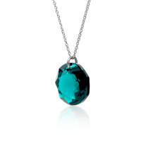 Crystal &amp; Silver Halskette Classic Cut Emerald