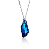 Crystal & Silver Halskette de ART Bermuda Blue