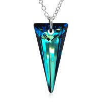 Crystal &amp; Silver Halskette Spike Bermuda Blue