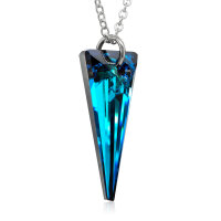 Crystal &amp; Silver Halskette Spike Bermuda Blue