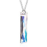 Crystal &amp; Silver Halskette Baguette Aurora Borealis