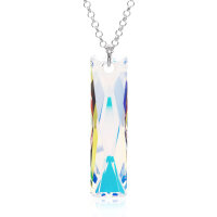 Halskette mit Swarovski Kristall BAGUETTE Aurora Borealis