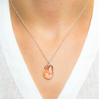 Crystal &amp; Silver Halskette Pear in versch. Farben