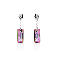 Crystal &amp; Silver Ohrstecker Baguette Paradise Shine