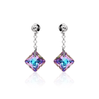Crystal & Silver Ohrstecker Princess Cut
