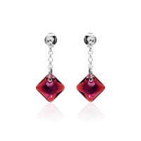Crystal & Silver Ohrstecker Princess Cut Amethyst...