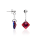Crystal & Silver Ohrstecker Princess Cut Amethyst Shimmer