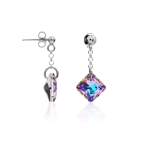 Crystal & Silver Ohrstecker Princess Cut Vitrail Light