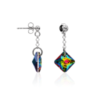 Crystal & Silver Ohrstecker Princess Cut Vitrail Medium