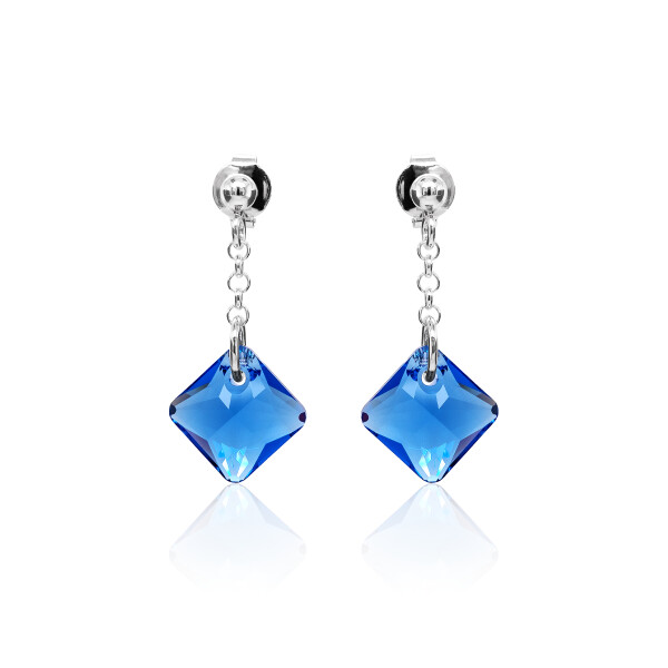 Ohrstecker mit Swarovski Kristall PRINCESS CUT Sapphire