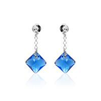 Ohrstecker mit Swarovski Kristall PRINCESS CUT Sapphire