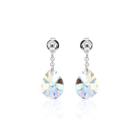Ohrstecker mit Swarovski Kristall MINI PEAR Aurora Borealis