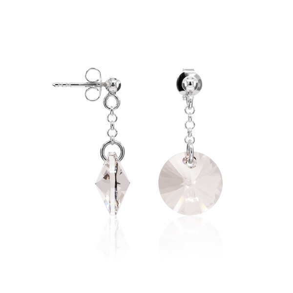 Ohrstecker mit Swarovski Kristall RIVOLI Silver Shadow
