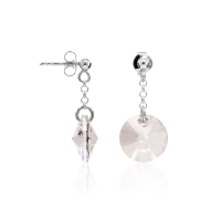 Crystal & Silver Ohrstecker Rivoli Silver Shadow