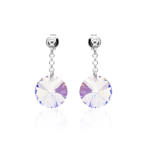 Crystal & Silver Ohrstecker Rivoli Aurora Borealis