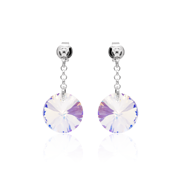 Crystal &amp; Silver Ohrstecker Rivoli Aurora Borealis