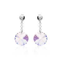 Crystal &amp; Silver Ohrstecker Rivoli Aurora Borealis