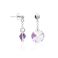 Crystal & Silver Ohrstecker Rivoli Aurora Borealis