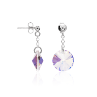 Crystal &amp; Silver Ohrstecker Rivoli Aurora Borealis