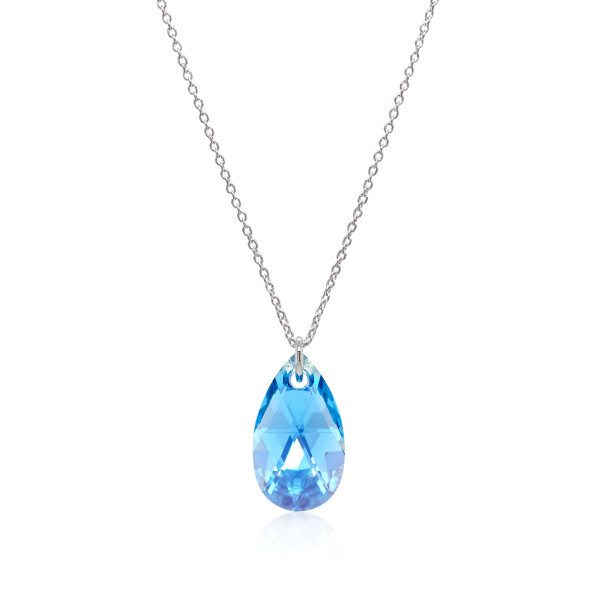 Crystal &amp; Silver Halskette Pear