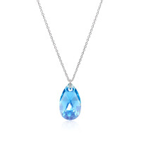 Crystal &amp; Silver Halskette Pear in versch. Farben