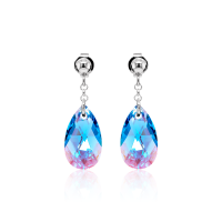 Crystal &amp; Silver Ohrstecker Pear