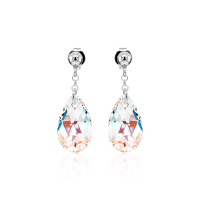 Crystal &amp; Silver Ohrstecker Pear Crystal Shimmer