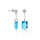 Crystal & Silver Ohrstecker Emerald Cut Aquamarine