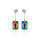 Crystal & Silver Ohrstecker Emerald Cut Vitrail Medium
