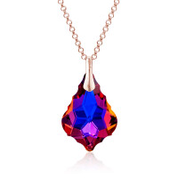 Crystal &amp; Silver Halskette Baroque in versch. Farben