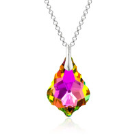 Crystal & Silver Halskette Baroque in versch. Farben