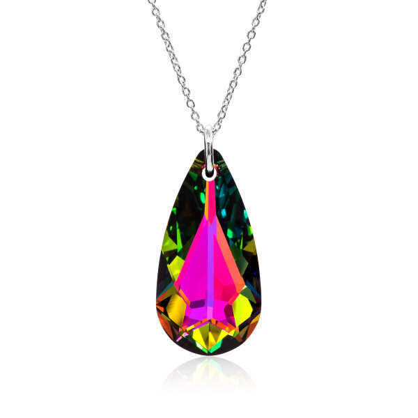 Crystal & Silver Halskette Tear Vitrail Medium