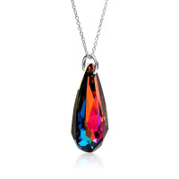 Crystal & Silver Halskette Tear Vitrail Medium