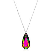Crystal & Silver Halskette Tear Vitrail Medium