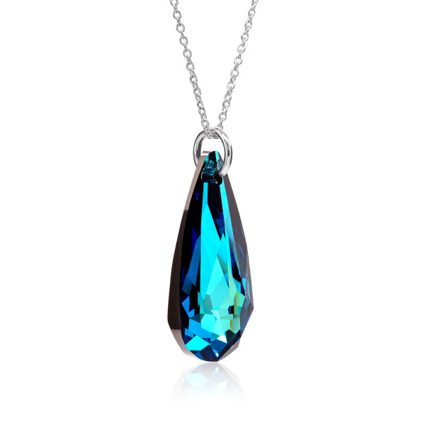 Halskette mit Swarosvki Kristall TEAR Bermuda Blue