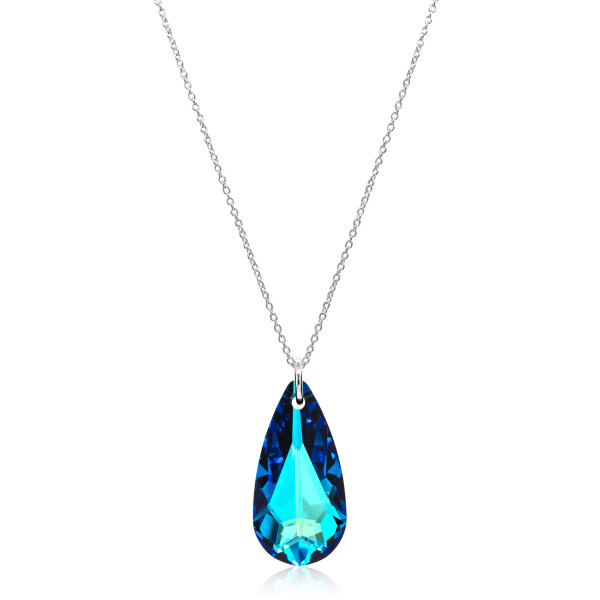 Halskette mit Swarosvki Kristall TEAR Bermuda Blue