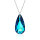 Crystal &amp; Silver Halskette Tear Bermuda Blue