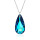 Crystal & Silver Halskette Tear Bermuda Blue