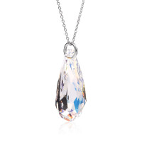 Crystal & Silver Halskette Tear Aurora Borealis