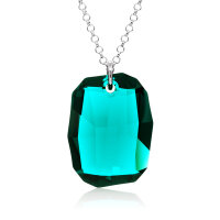 Crystal &amp; Silver Halskette Graphic Emerald
