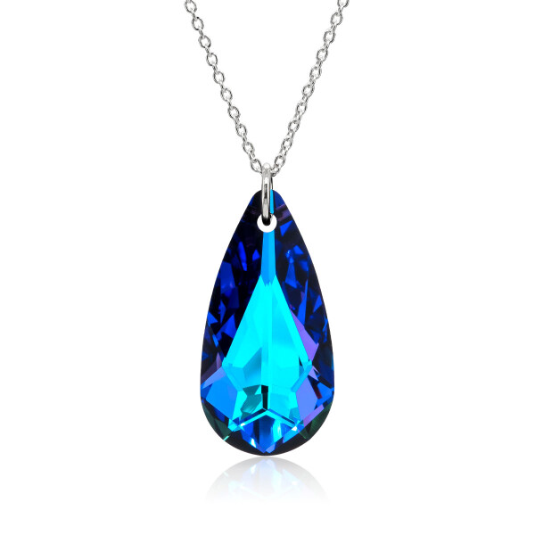 Crystal & Silver Halskette Tear Heliotrope