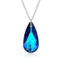 Crystal & Silver Halskette Tear Heliotrope