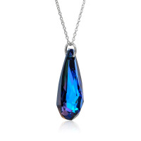 Crystal & Silver Halskette Tear Heliotrope