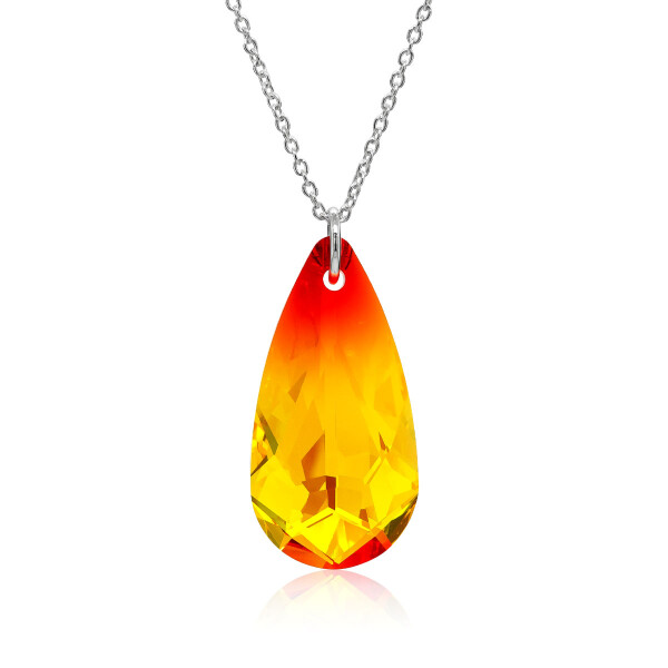 Crystal & Silver Halskette Tear Feueropal Blue AB