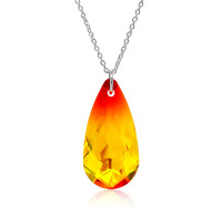 Crystal & Silver Halskette Tear Feueropal Blue AB